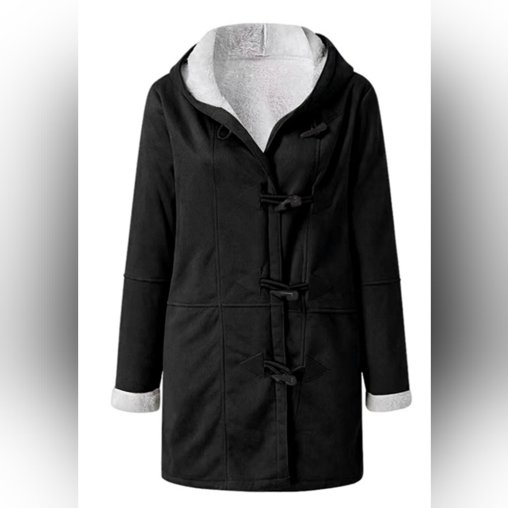 Women's Black Toggle Coat